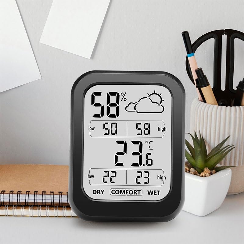 ABS Indoor Large Screen Household Temperature Humidity Meter with The Weather
