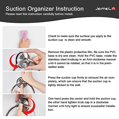 Jomola Towel Ring Suction Towel Holder For Bathroom Stainless Steel Kitchen Towel Rail Rack Drill Free Bath Towel Holder Bathroom Accessories Brushed Finish #TOP5