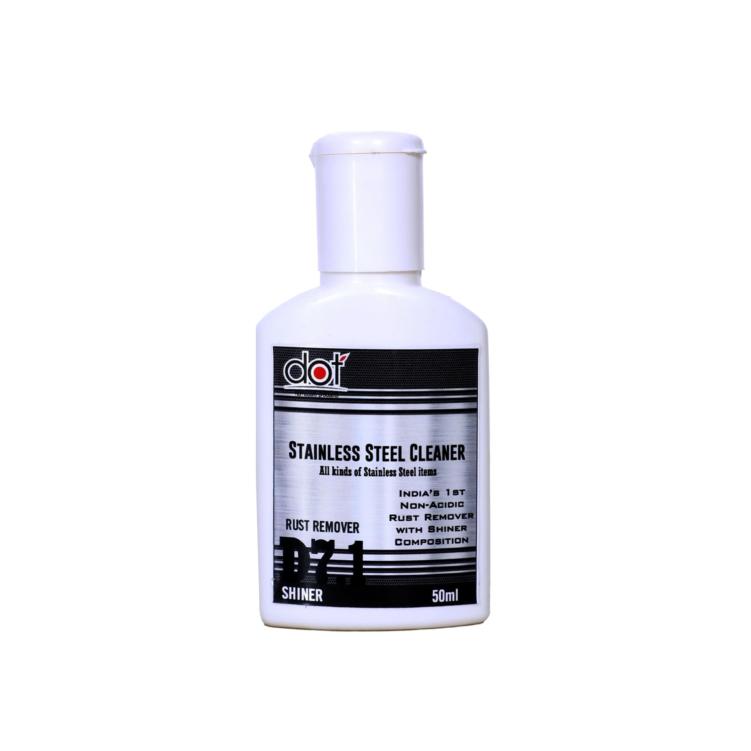 DOT Stainless Steel Cleaner, Shiner 50ml (Pack of 1) | Chrome Polish & Rust Remover Liquid for Stainless Steel, Nickel & for All Metals (B0CKJWFN2W) Amazon Price History, Amazon Price Tracker