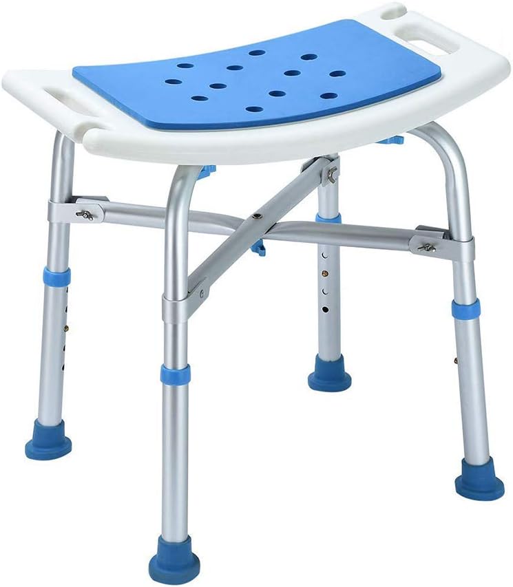 JYKOO Shower Stool, Upgraded, Bariatric Heavy Duty Bath Chair Transfer Bench W/eva Paded Seat, Bear The Weight 300 Lb, Non-slip Feet Adjustable Height Shower Stool