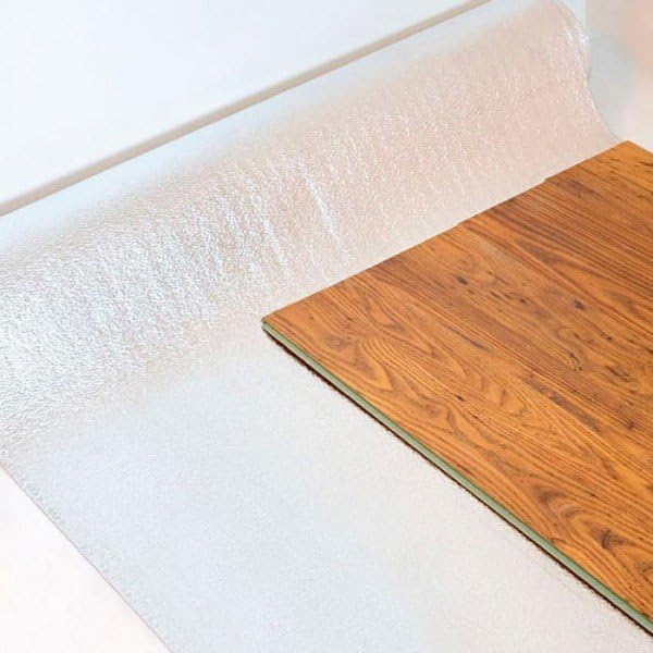 Base aislante metalizada con espuma | Antihumedad y Aislamiento acústico para Tarimas y Parquet | 2mm - 24m² | Corrige posibles desniveles del suelo