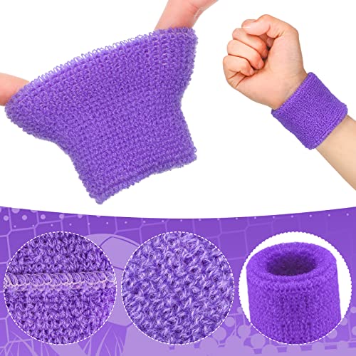 12 Pairs Kids Wristbands Sweatbands Colorful Sports Wrist Sweat Bands Athletic Basketball Football Party Favors for Kids Outdoor Activity - Thumbnail 3