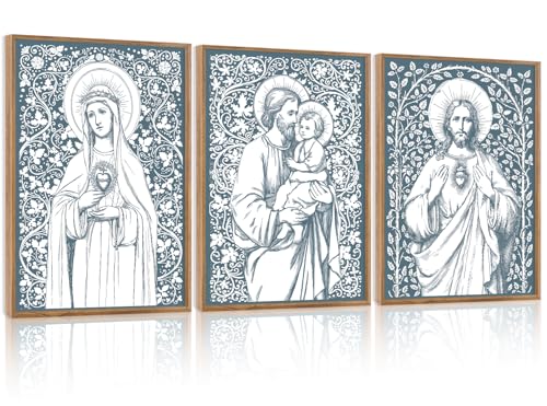 CHDITB Religious Jesus Framed Canvas Wall Art Set Of 3,