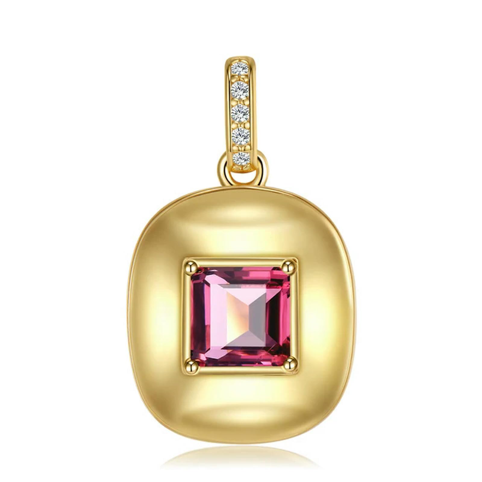 Collana Con Ciondolo Regalo Dolce Quadrato In Argento Sterling 925 Con Melograno Rosso Oro Collana Di Gioielli Di Lusso Catene Accessori