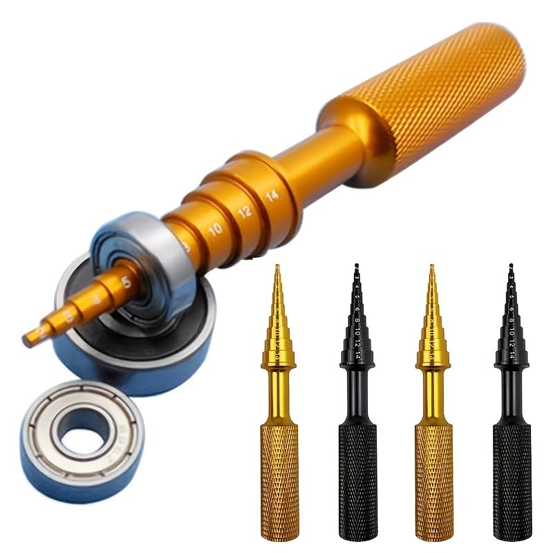 1 extractor e instalador de rodamientos universal para herramientas de eje, extracción e instalación de rodamientos, empujador de agujero interior (dorado)