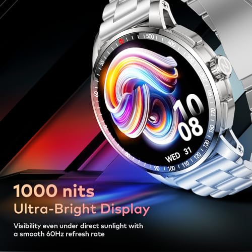 Image of itel Unicorn Max Smartwatch with 1.43 inch AMOLED Display, 1000 Nits Brightness, AI Voice Assistant, Bluetooth V5.3, IP68 Waterproof, 200+ Watch Faces, 100+ Sports Modes (Aluminum Silver)