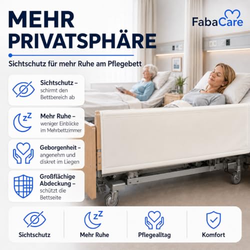 FabaCare Seitengitterpolster Pflegebett 190 x 75 cm Reißverschluss