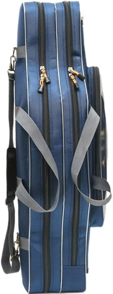 Multifunctional Portable Fishing Bag Canvas Rod 2 Tier Travel Carrying Case