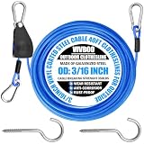 VIVBOO Clothes Line Outdoors 40ft Retractable with Hooks