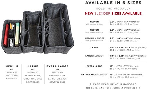 Pelikus Felt Purse & Tote Organizer Insert/Multi-Pocket Handbag Shaper (X-Large, Chocolate)