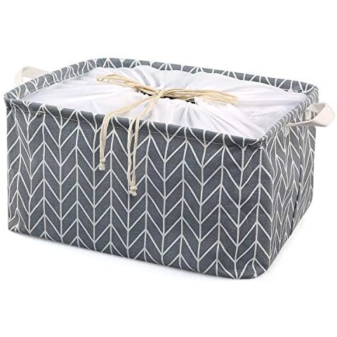 TonStyle Foldable Cotton Storage Basket Cover