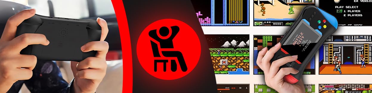 Retoo Console di gioco portatile retrò con display LCD 3,5 pollici, per due giocatori con 500 giochi classici, batteria 1200 mAh, schermo, console per videogiochi retrò per bambini, console da gioco