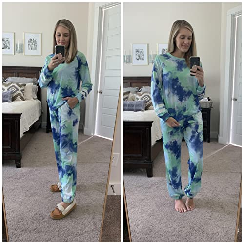 Ekouaer Sweatsuits For Women 2 Pieces Womens Pajama Set Long Sleeve Sleepwear Tops With Pants Tie Dye Prints Pajama Sets #TOP3