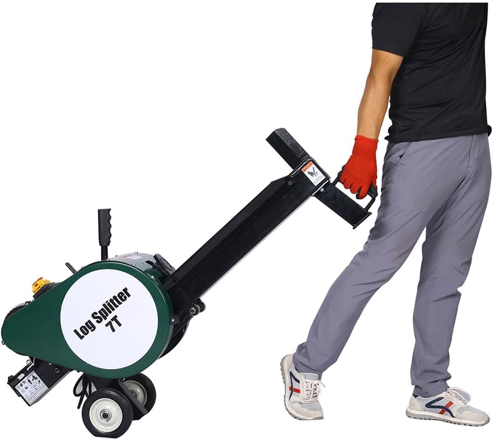 Splitter Portable, Doubl Flywheel Electric Log, with Extra-Fast Splitting Capabilities, 7 Ton hotizontal 2HP 16A for Fire Wood Splitting Forestry