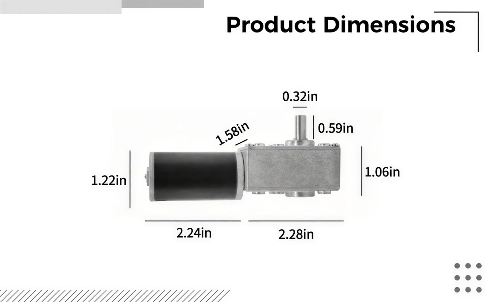 2er-Set 12V DC-Getriebemotoren, Turbinen-Schneckengetriebe mit hohem Drehmoment, 10 U/min, einstellbare Drehzahl, reversibel, selbstsichernder Ausgang, 0,31 x 0,59 Zoll Welle, leise für Robotik/DIY