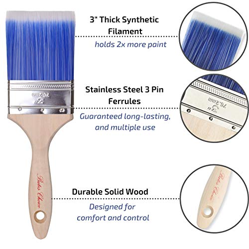 Bates Paint Brushes 4 Pack, Treated Wood Handle, Paint Brush, Paint