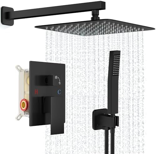 FPXRNG Shower Faucet Set Rainfall Shower System with Square Showe...