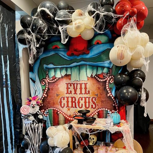 Felice Arts Blood Splatter Balloon Arch Garland Kit White Red Black Balloons for Vampire Haunted House Horror Themed Escape Room Party Decoration