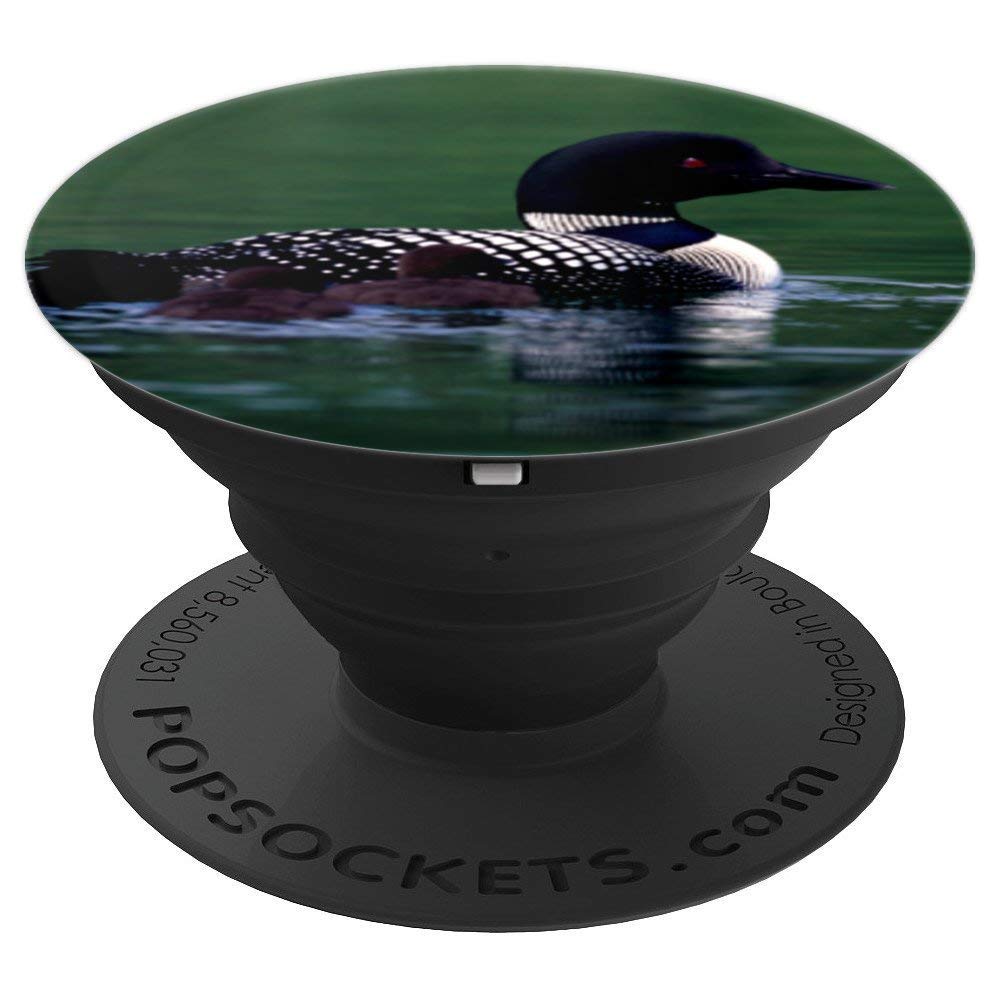 Lake Loons Aquatic Birds Common Loon with Chicks PopSockets PopGrip: Swappable Grip for Phones & Tablets