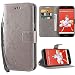 Produktbild iDoer Huawei P10 Lite hülle,Solide Butterfly PU Ledercase Tasche Schutzhülle Huawei P10 Lite Hülle Klapphülle Magnetverschluss Handyhülle im Wallet - Grau