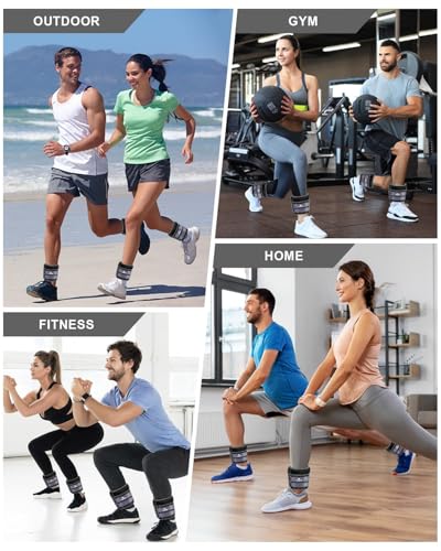 Image of Fragraim Adjustable Ankle Weights 1-3 /4 /5 /6 /8 /10 /12 /15 /20 LBS Pair with Removable Weight for Jogging, Gymnastics, Aerobics, Physical Therapy