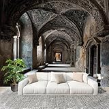 Wasserfest Abnehmbar Fototapete 250x175 cm Alte KirchengebäUde Schlafzimmer Wohnzimmer Moderne XXL Wandtapete GraugrüN Vlies Wandtapete Reißfest & Geruchlos Panoramatapete