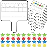 Seajan 6 Pcs Magnetic Paddle Set Education Dry Erase Double Side Handheld Answer Board with Counters Discs Phonemic Awareness Phonics Games Toy for Students Kids