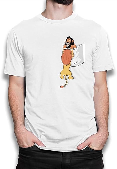 Amazon Co Jp ポケットファニープリントグラフィックtシャツのメンズライオンキング ファッション