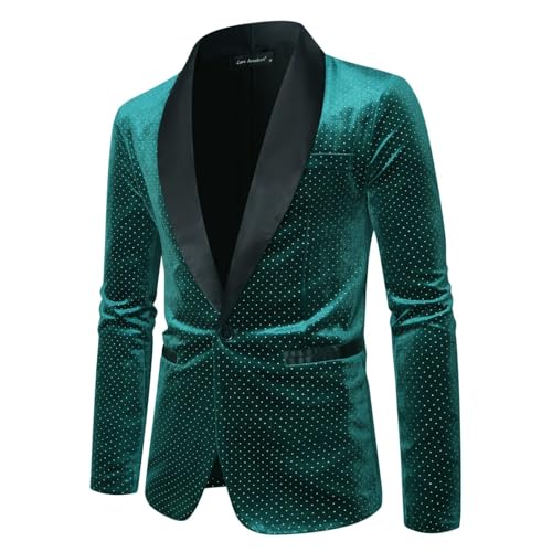 Sequin Blazer Men Shiny Party Prom Wedding Tuxedo One Button Suit Jackets Sparkly 80s 70s Disco Sports Coat