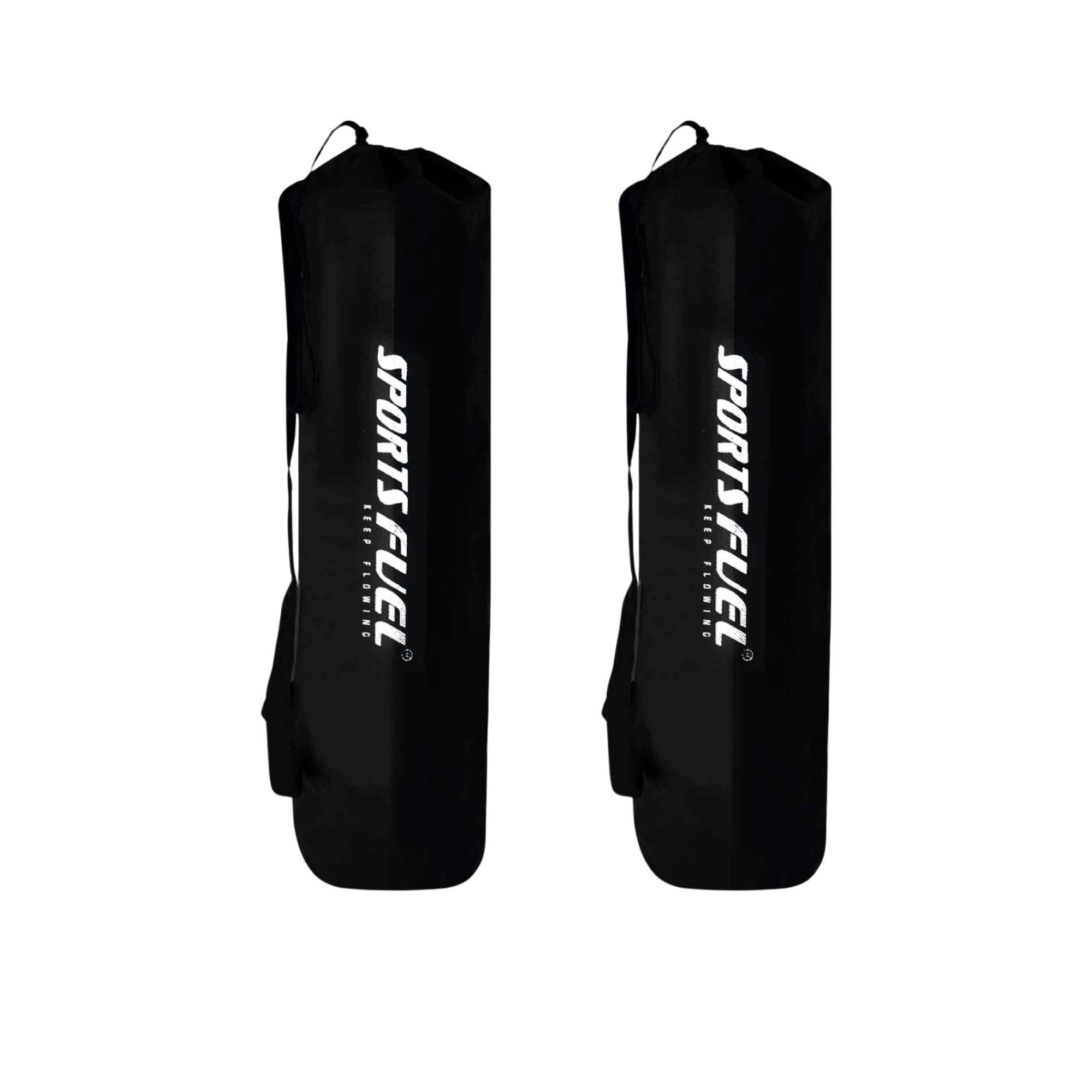 SportsFuel Yoga Mat Cover Bag | Yoga Mat Cover | Cover for Yoga Mat with Strap & Drawstring for Men & Women | Lightweight & Washable Cover for Yoga Mat (Black) (Pack of 2)
