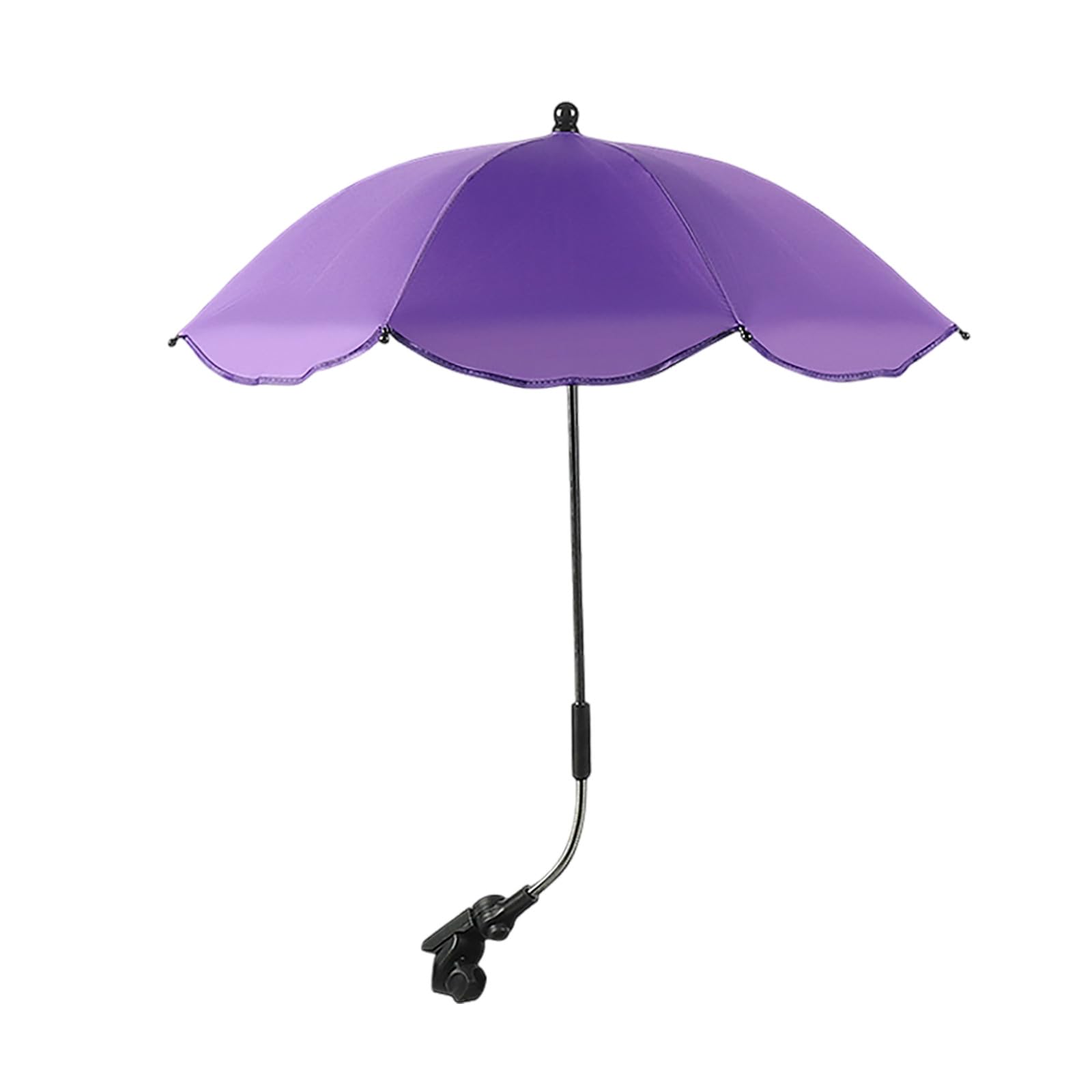 Baby Pram Parasol UPF 50+ UV Protection Universal Clip On Pushchair Parasol with Handle Rotating Adjustable Clamp Baby Sun Umbrella Great for Pram Stroller Pushchair and Buggy 78×66cm (Dark Purple)