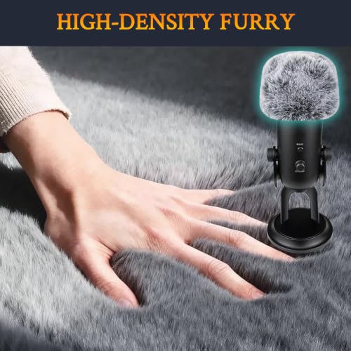 Image of SOULWIT 2Pcs Furry Pop Filter for Blue (Yeti /Yeti Pro) - Black
