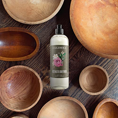 Image of Caldrea Dish Soap, Biodegradable Dishwashing Liquid Made with Soap Bark and Aloe Vera, Rosewater Driftwood Scent, 16 oz