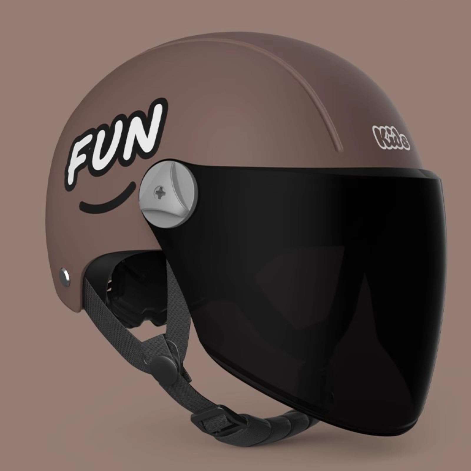 Średni kask motocyklowy Retro dla dzieci otwarty kask motocyklowy uliczny motocykl z daszkiem do Motocykla Go-Kart Dirt-Bike Scooter