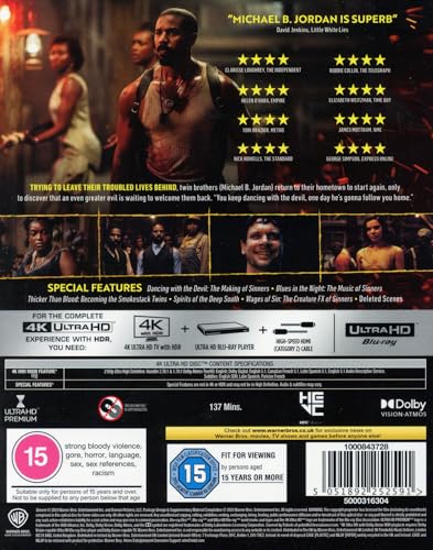 Image of Sinners (Bonus Features + Extra Scenes) [2025] [4K UHD] [Region Free]