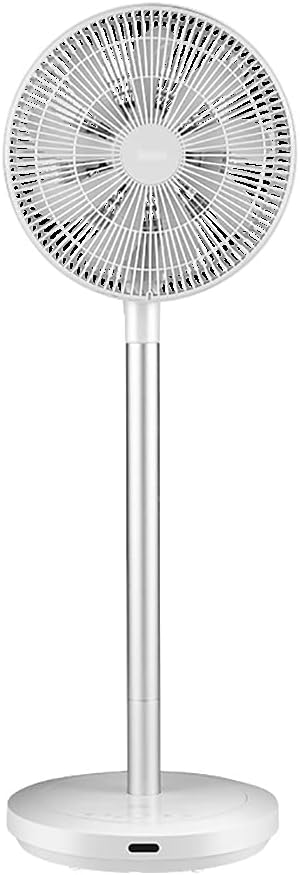 Silence Oscillating Fan Automatic Oscillation Adjustable Remote Control 3 Speed Setting 8 Hour Timer DC Motor Ultra Quiet (Color : White) (White)