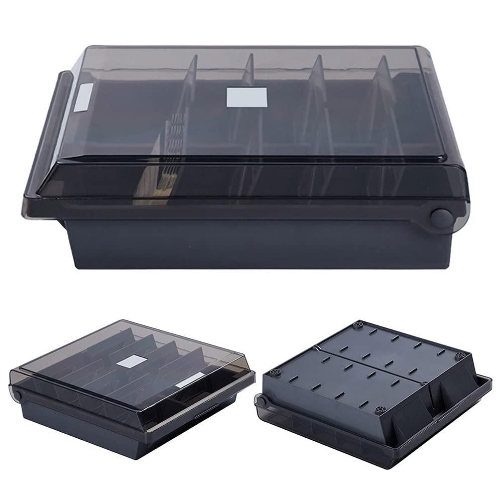 Scrivania Bussiness Name Card Organizer Index Record Holder Box con divisori e schede indice di classificazione dell'alfabeto A-Z (schede di nome non incluse).