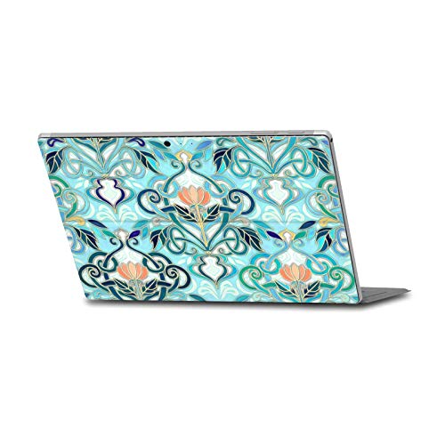 Skin Microsoft Surface Pro 4/5/6 Art Nouveau Océan Aqua Fleurs de Pêche