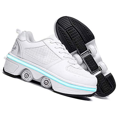 MYDFG Patines En Línea, Zapatos Multiusos 2 En 1, Botas De Patín De Cuatro Ruedas Ajustables Cover