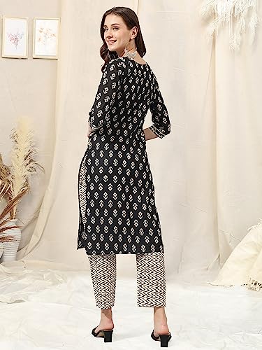 Image of MIRCHI FASHION Pure Cotton Straight Kurta Set for Women with Pant | Printed Kurta Pant Set | Ethnic Office Wear Kurta Set with Trouser