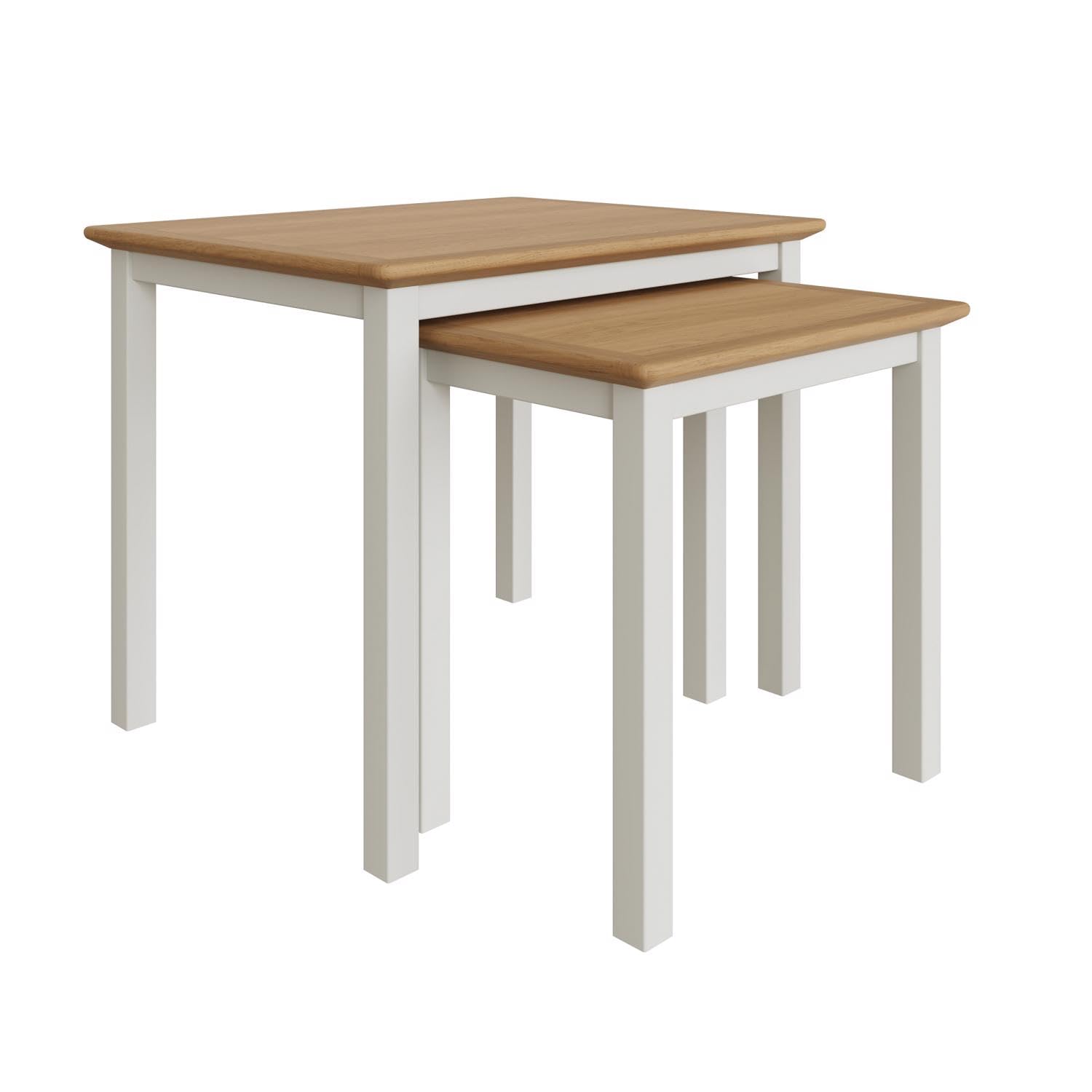 FWStyle Linen White Oak Nest of 2 Tables - H45 X W55 X D44cm