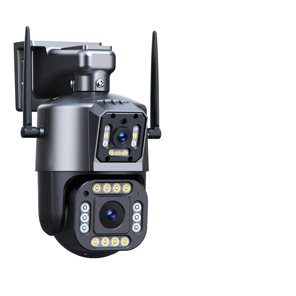 Telecamera di Sorveglianza, Telecamera PTZ da 8 MP doppio schermo rilevamento del movimento 4 protezione di sicurezza esterna sorveglianza CCTV a colori IP