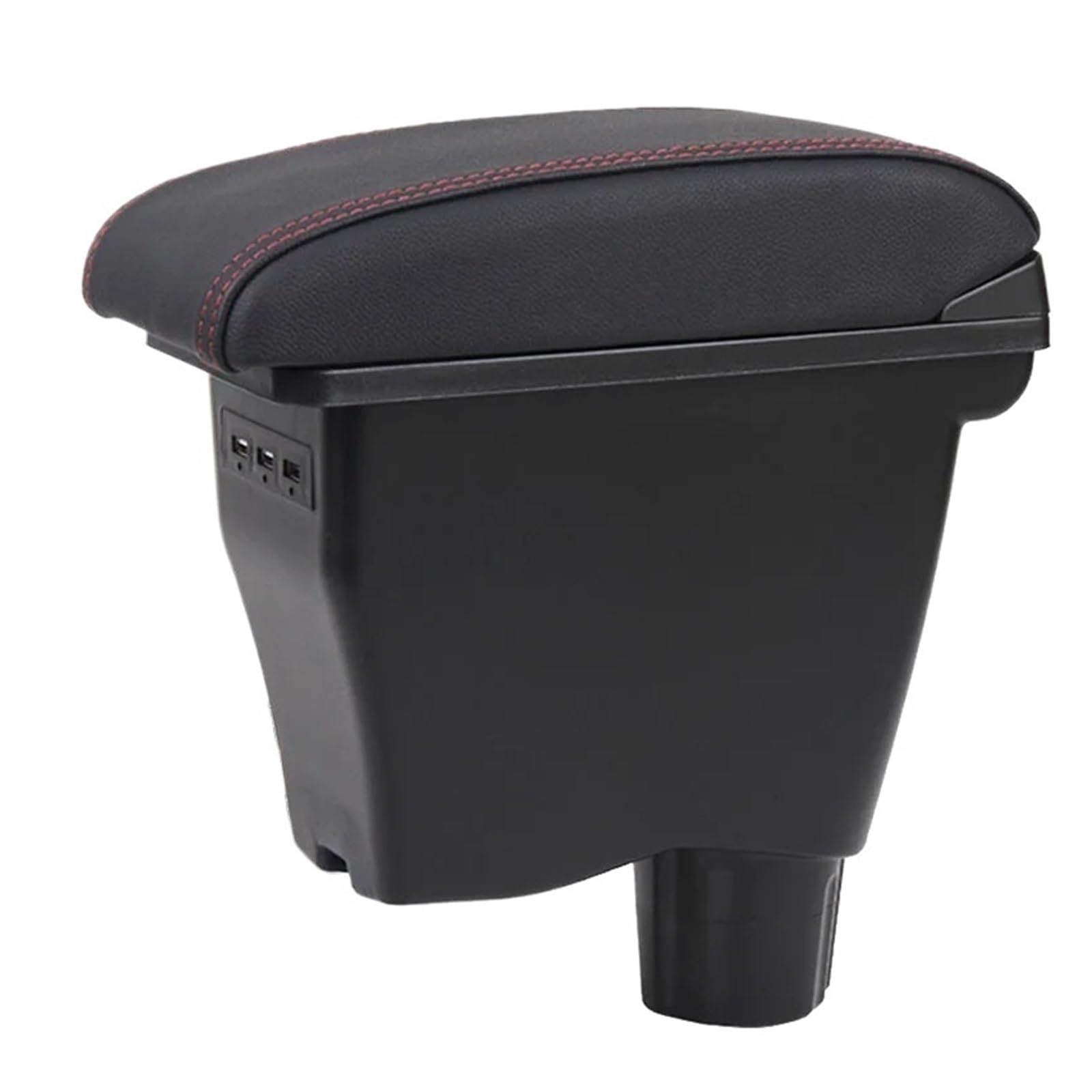 Hguvsjd Armrest Box For Benz For Smart 453 For Fortwo For Forfour 2015-2018 Armrest Retrofit Parts Interior Storage Box Car Armrests(A Black red leather)