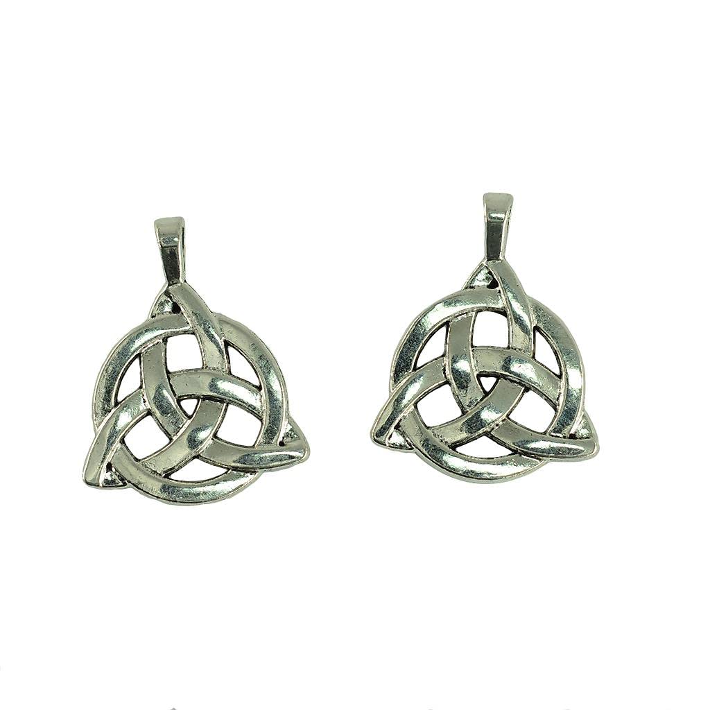 CALANDIS10 Pieces Tibetan Silver Triangle Celtic Knot Jewelry Making Charms Pendant