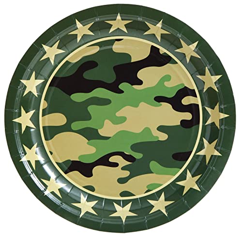 144-Piece Camo Party Decorations For Army-Themed Birthday, Baby Shower, Welcome Home Party, Serves 24, Includes Camouflage Paper Plates, Napkins, Cups, And Cutlery #TOP3