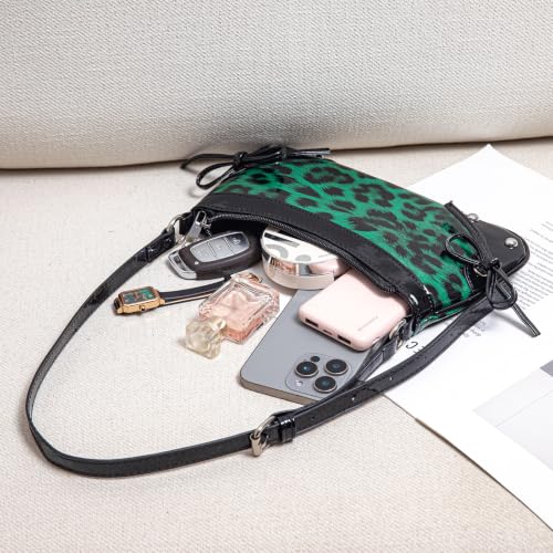 Image of Fashionable Leopard Women's Crossbody Bag Shoulder Bag Clutch Purse- Vintage Chic for Everyday and Formal Occasions - Black
