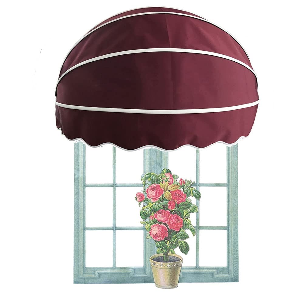 Auvent dôme pliable 135 cm en polyester rosso pour la protection solaire de fenêtre