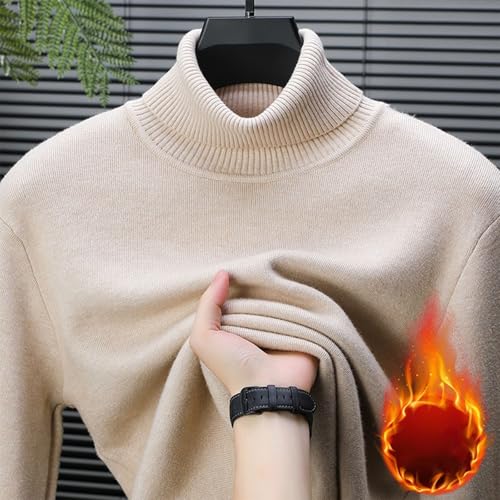 Cambkatl Men's Turtleneck Pullover Sweaters - Winter Fleece Lined Casual Knitted Long Sleeve Thermal Tops3