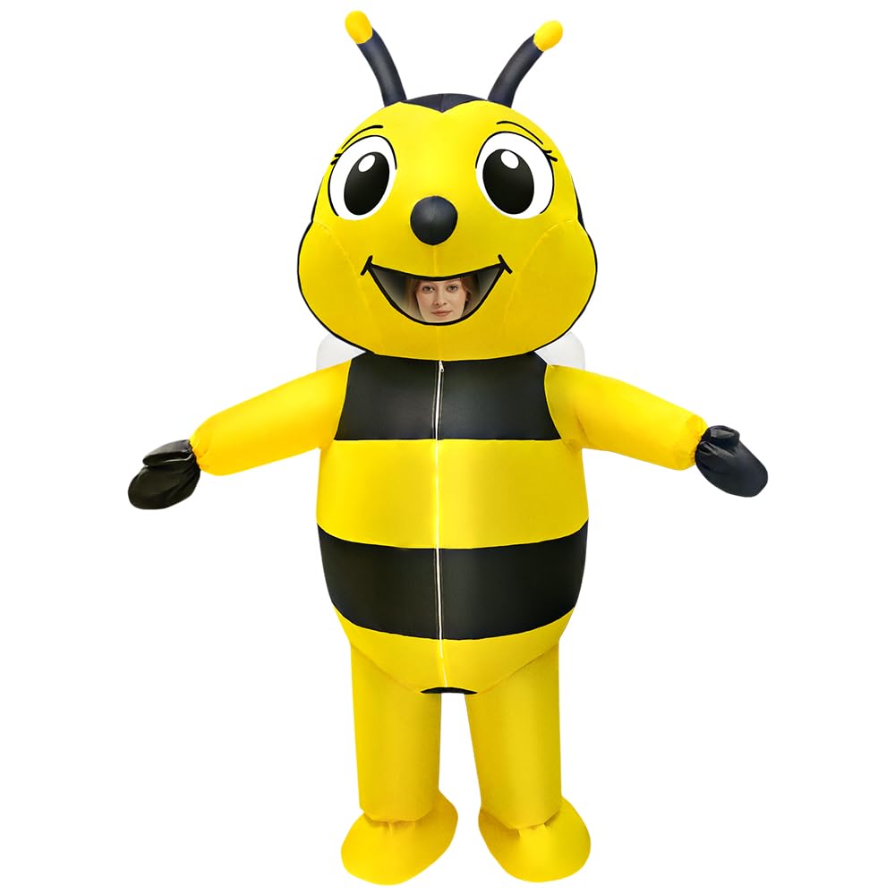 EXIGENT Bumble Bee Inflatable Costume Men Women Full Body Blow Up Costumes Adult Child Halloween Cosplay Outfit