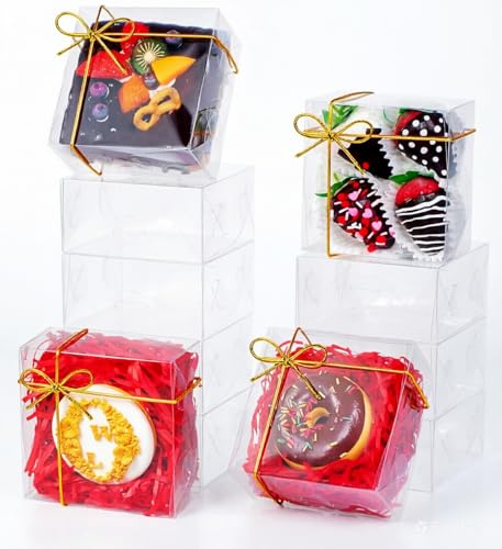 50% OFF en 25 cajas transparentes para panadería 5x5x2 pulgadas